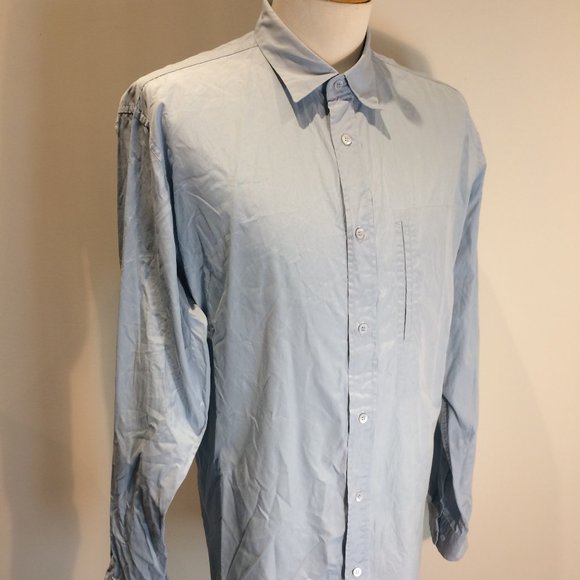 Issey Miyake Men Sz 6 Shirt Vertical Chest Pocket - Picture 1 of 3